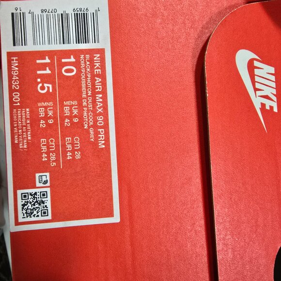 Nike Air Max 90 Premium Carbon Fiber Infrared -HM9432-001- MENS SIZE 10 - Picture 9 of 12